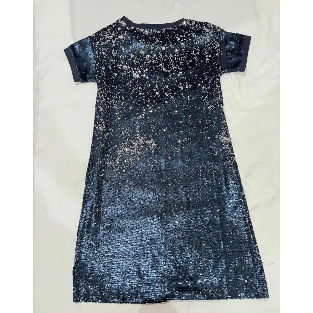 NWT Anthropologie Moulinette Soeurs Blue Silver Sequin Short Mini Dress Size XS - Picture 3 of 9